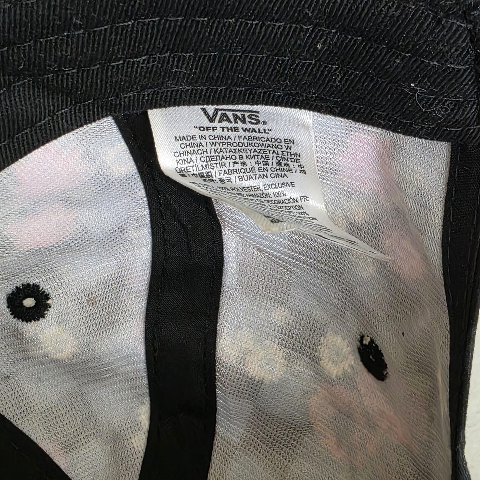 Vans Strapback Hat Cap Adjustable Black Floral Ch… - image 8