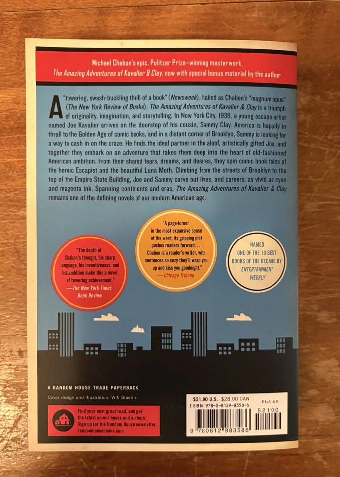 Amazing Adventure of Kavalier & Clkay Michael Chabon SC 2012 Fiction Foto 2 de 2