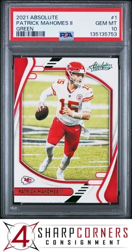 2021 PANINI ABSOLUTE GREEN #1 PATRICK MAHOMES II PSA 10