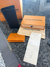 Louis Vuitton Black Leather Long Wallet w/ Zip Coin Pocket, Card Slots, Logo