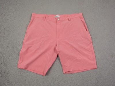 Peter Millar Shorts Mens 38 Pink Crown Performance Golf Chino Flat Front Comfort