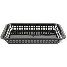 Choice 12x 8 1/2x 1 1/2" Rectangular Plastic Food Basket, 12 Pack (select color)