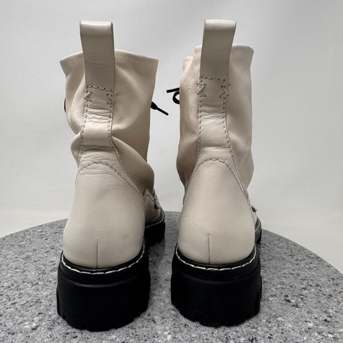 Rag & Bone Combat Boots Womens 7.5 Antique White Leather Lace Up Boot 38.5 - Picture 6 of 19