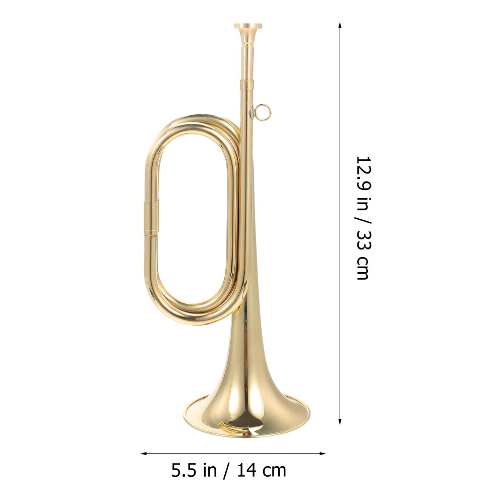 Kleine Trompet Bugel Messing Gouden Hoorn Eenvoudig Beginner Blaasinstrument Voor Schoolband Kind Student Kleine Trompet Bugel Messing Gouden Hoorn Eenvoudig Beginner Blaasinstrument Voor Schoolband Kind Student