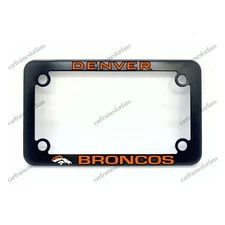 Denver Broncos Motorcycle License Plate Frame - Black Powder Coated Metal
