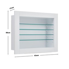 Collectors Display Cabinet Wall Mounted Storage Shelves Clear Slide Door Fronted