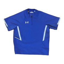 Boy  s Youth Under Armour Blue SS 1/4 Zip Pullover Jacket Size Medium 205381 