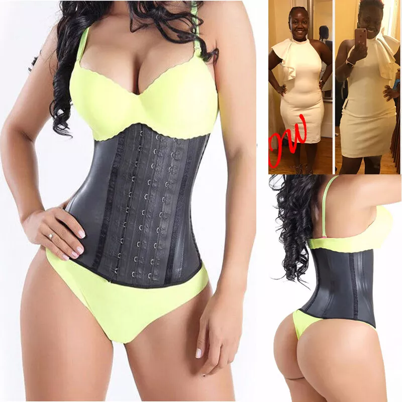 UK 100% Latex Slimming Body Shaper Steel Boned Waist Trainer