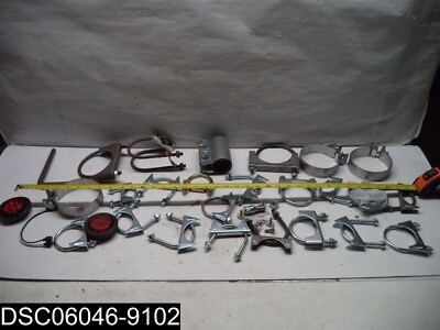 QTY=28 Mixed Lot of U Bolts & Exhaust Clamps Different Sizes & Styles