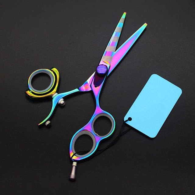 5.5 In Rainbow Shears Rotate Hair Scissors For Barbers eBay