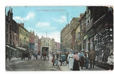 1909 High Street Cheltenham Glos animated horse carriage cart postcard BU173