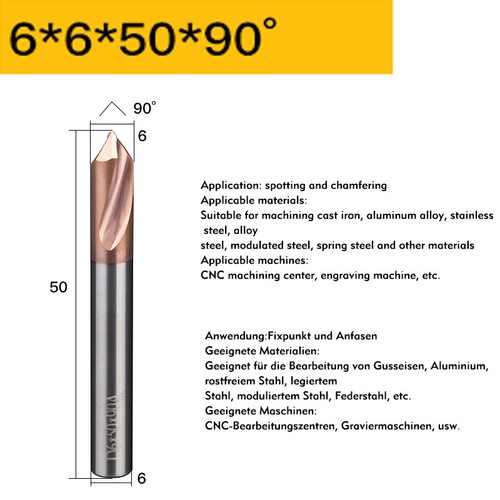 Carbide 60°/90°/120° Degree Chamfer&Spotting Drill 3mm-12mm Countersink Cutter - Picture 9 of 61
