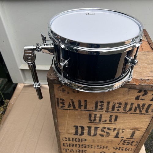 Free P&P. 10” Pearl Tom Drum. 10x5”. Black Finish. Arm Included Too. - 第 7/15 張圖片