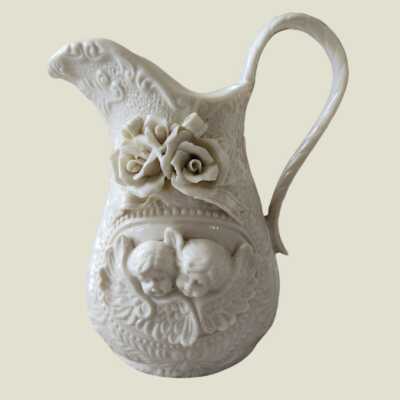 Belleek Style Vintage großes glasiertes Milchkännchen