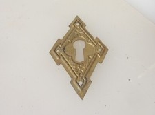 Vintage Brass Escutcheon Keyhole Plate Old Antique Gothic Old Door