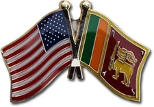 USA American Sri Lanka Friendship Flag Bike Motorcycle Hat Cap lapel Pin 