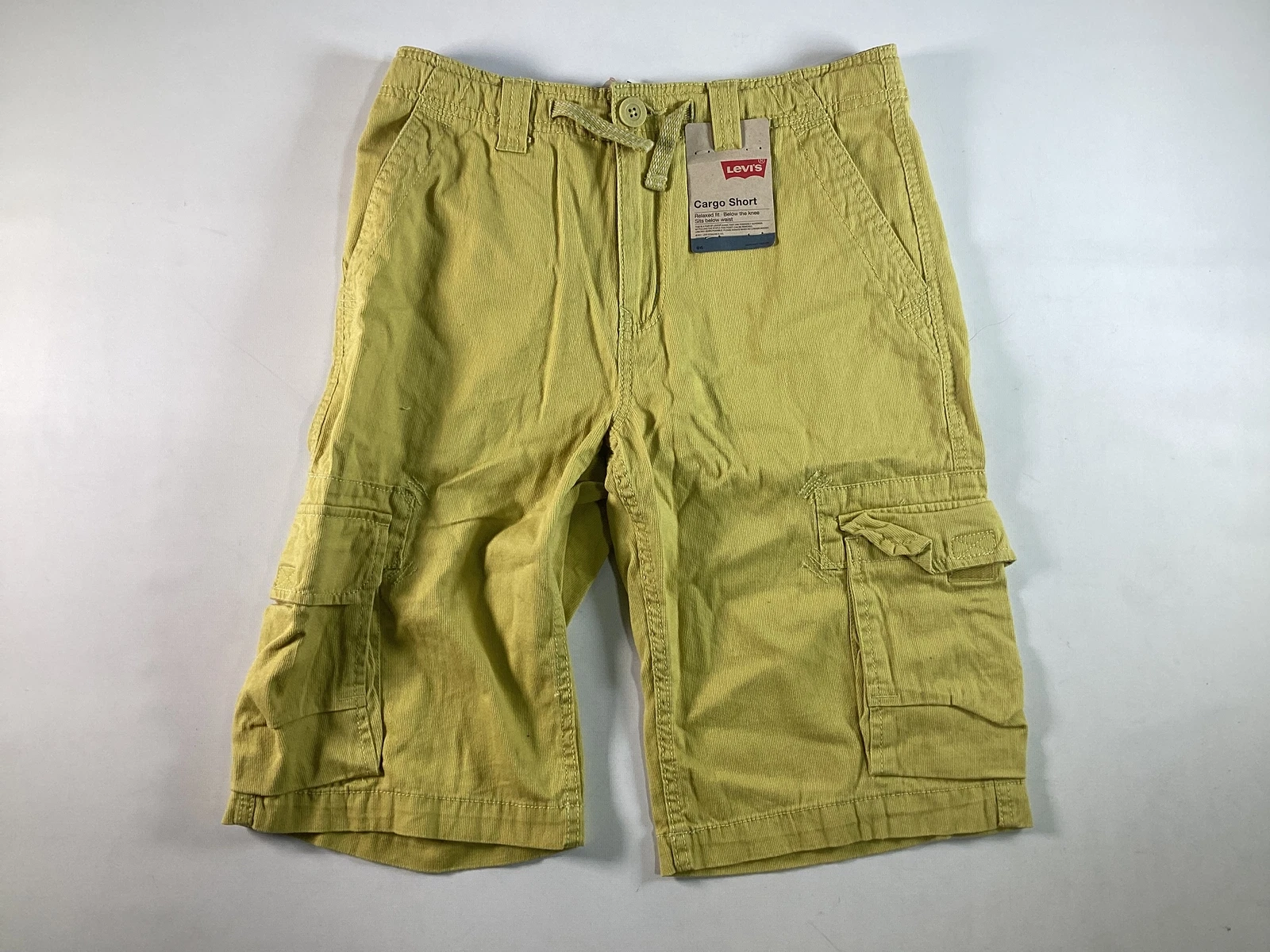 Mens Levi Yellow Cargo Shorts Size 14 NEW