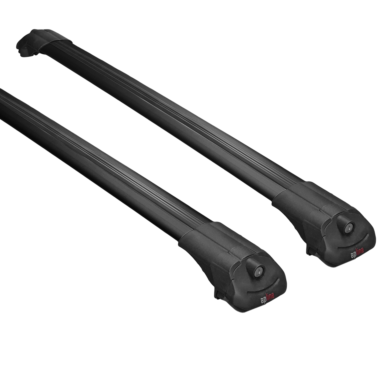 Barres de toit ACE-1 pour Fiat Panda 2003-2012 noires en aluminium sur railing