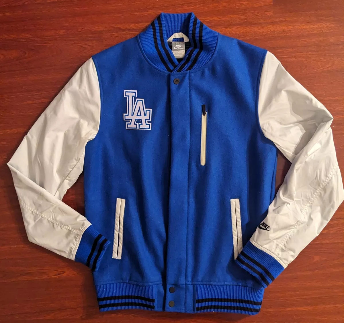 Nike Destroyer Bomber Jacket NSW Men Royal Blue White LA Dodgers Custom Small