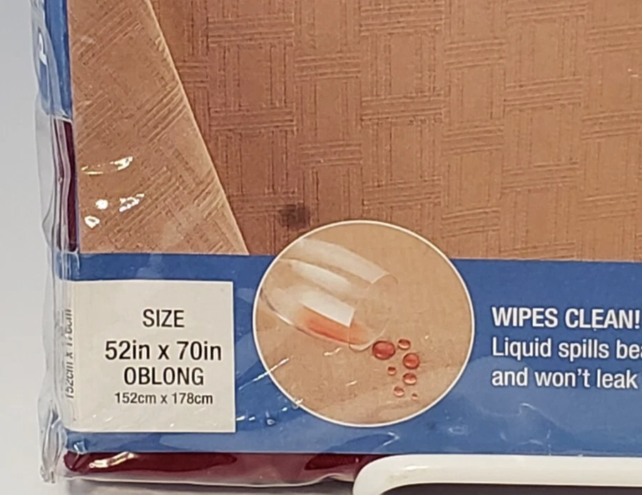 Living Quarters 52x70 Microfiber Tablecloth Spill Proof Ruby Red Burgundy - Image 4 of 4