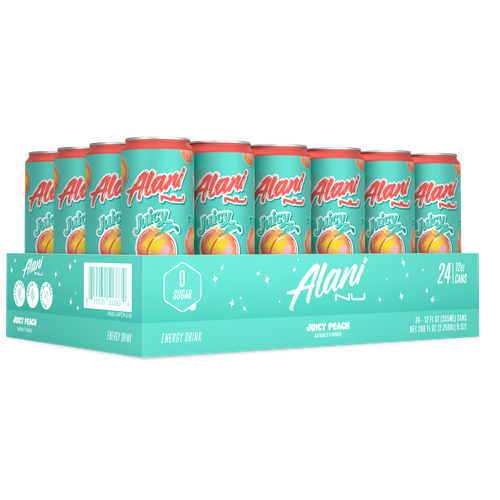 Alani Nu Juicy Peach Sugar-Free Energy Drink 12oz Can 24-pack Multi-pack 24 Cans - Picture 3 of 7