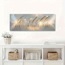 1pc Unframed Canvas Psalm 46:10 Bible Verse
