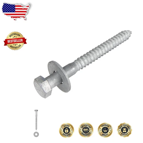 Durable 1/2 x 5 Lag Screw Kit with Washers - Hot Galvanization for Longevity
