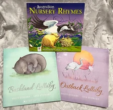 Bushland Lullaby , OUTBACK LULLABY  & Australian Nursery Rhymes *3 BOOKS Aus Day