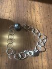 Sterling Silver Sjc Pearl Link Bracelet 7”L
