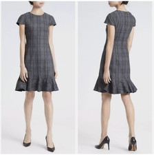 Banana Republic Plaid Dress Knee Length Fitted Grey Gray Work Office 2