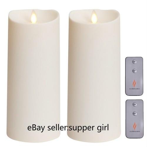Luminara Moving Wick Unscented Led Candles with Remote Outdoor Plastic