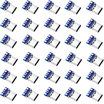 30x Micro USB 3.1 Typ C Stecker 24-Pin Buchse Adapter zum Löten von Kabeln