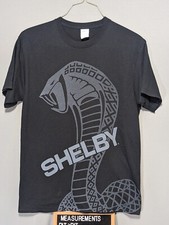 Shelby Cobra Racing Mustang Ford Black Graphic T-Shirt Huge Cobra Print Medium