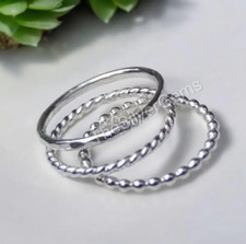 3 PCs. Thin Band Stacking Ring, 925 Sterling Silver Ring, Stacking Ring All Size