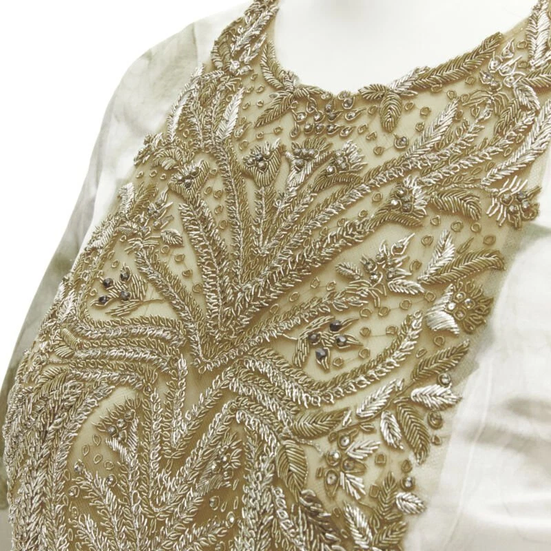 Abito gonna chiffon ALEXANDER MCQUEEN 2010 Angeli Demoni impreziosito IT40 S