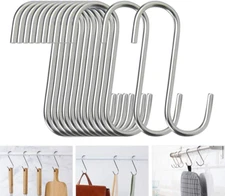 5.5Inch 20 Pack S Hooks - Stainless Steel Heavy Duty S Hooks for Hanging Pots...