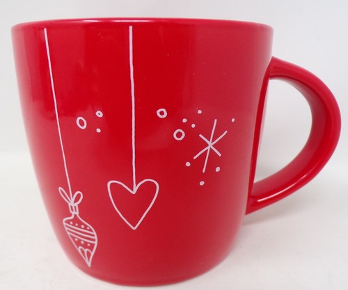 Taza de café Starbucks taza roja adorno navideño corazón cerámica 14 oz - Imagen 1 de 8