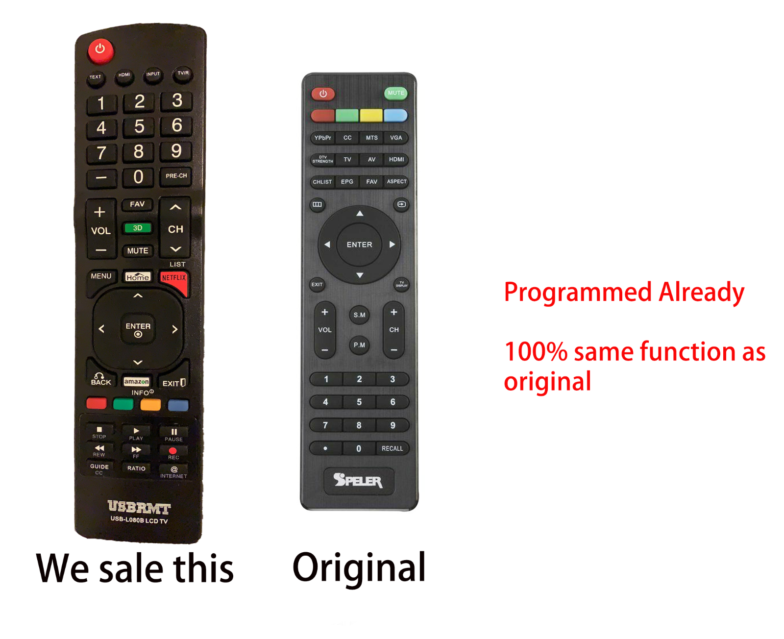 US New Universal Remote L080 Replaced for SPELER TV -Already Programmed