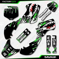 Gray & Green Savage Racing Graphics Kit fits 00-09 Kawasaki KLX110 KLX 110 Decal
