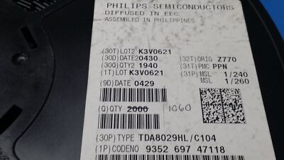 (25 PCS) TDA8029HL/C1 Microcontroller, 8-Bit, MROM, 20MHz, CMOS, PQFP32