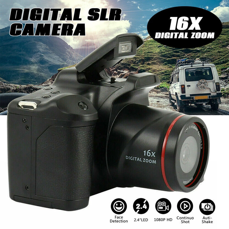 HD 1080P Digital SLR Camera 16X Zoom 2.4in LCD Screen Anti-shake Video Camcorder - Image 3 of 4