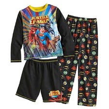DC Comics Justice League Little Boy's 3 Piece Pajama Set - XS 4/5 - NEW