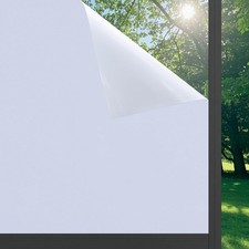Feilays 23.6X157 White Thickened Total Blackout Window Film Sun Heat Blocking