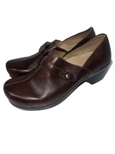 Dansko Womens Solstice Clogs Size 40 9.5  Brown Leather Slip On Comfort
