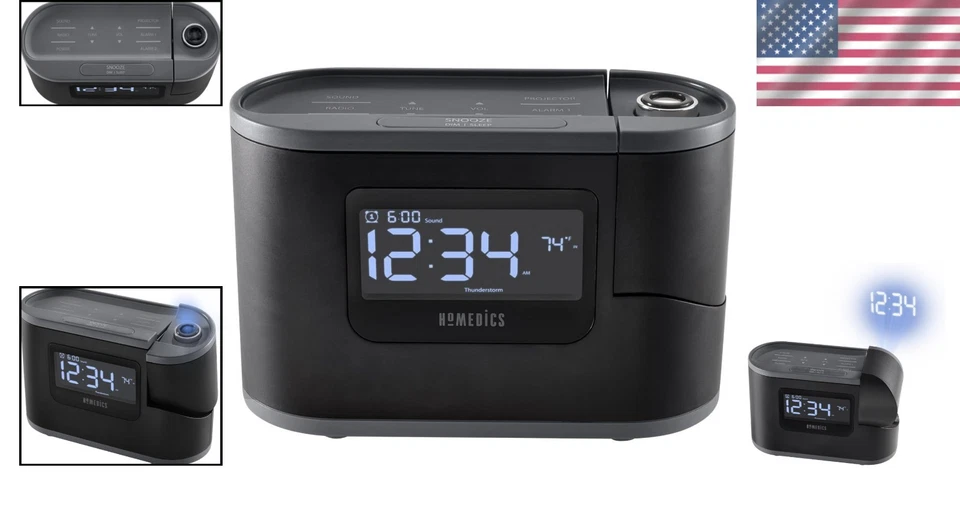 SoundSleep Recharged Alarm Clock & White Noise Machine with Timer & Sensor - Image 2 of 4