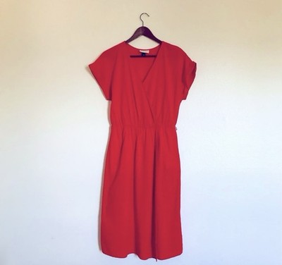 BRAND NEW UNIVERSAL THREAD ORANGE COTTON CAP  SLEEVE WRAP DRESS SIZE SMALL