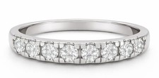 GENUINE 0.75 Cts DIAMOND BAND RING 14k WHITE GOLD - New With Tag