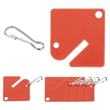 50 Pcs Key Tags, Plastic Slotted Key Tags with Metal Snap Hooks, Red