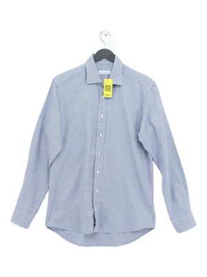ETRO Men's Shirt Collar: 15.5 in Blue Geometric 100% Cotton Basic