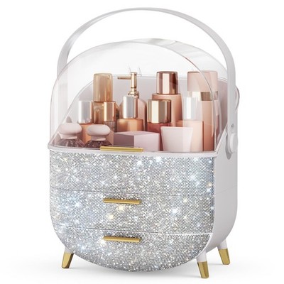 Btggg Bling Makeup Organizers Cosmetic Display Case Clear Cover Vanity Makeup